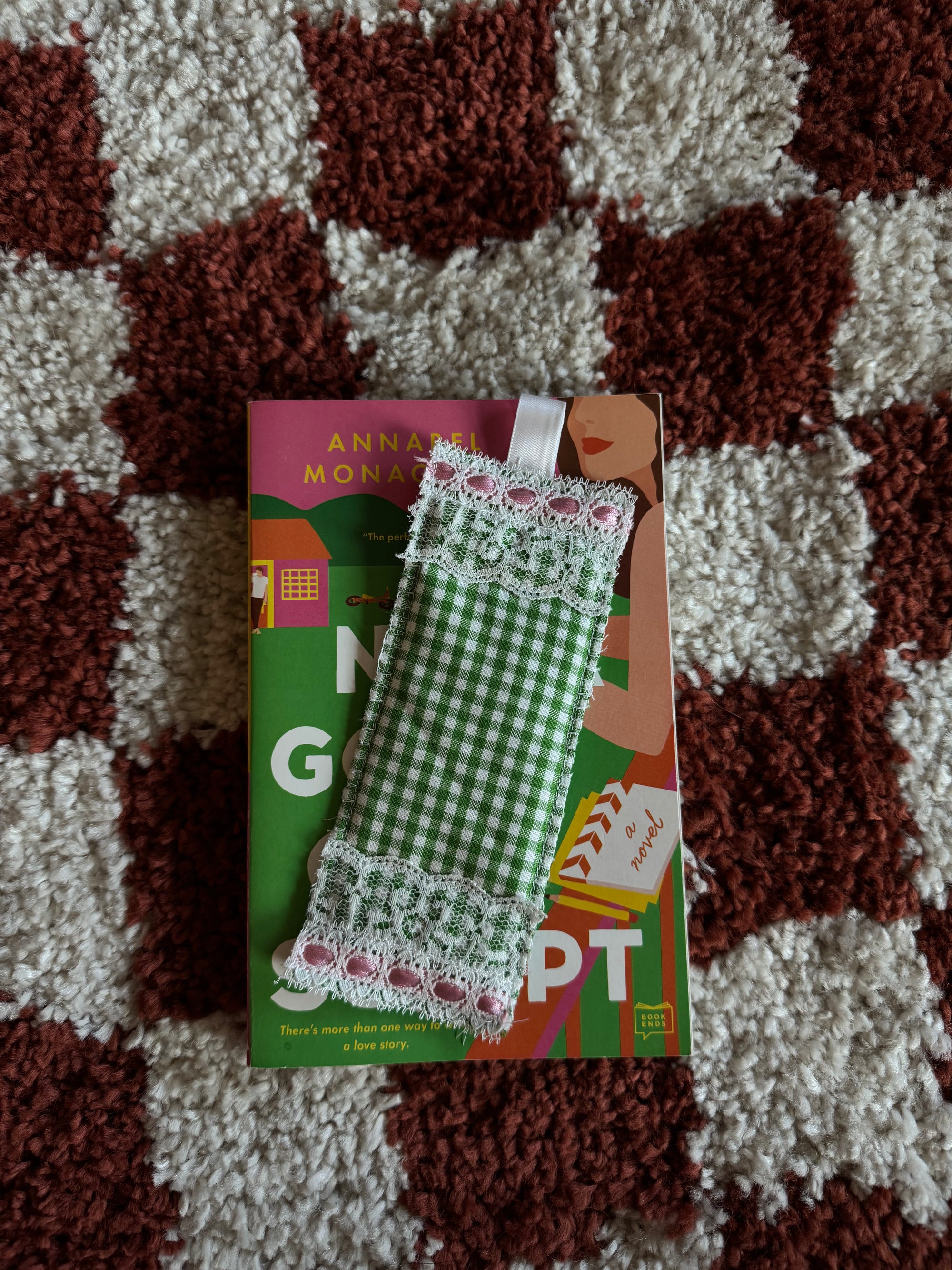 plaid & lace bookmark
